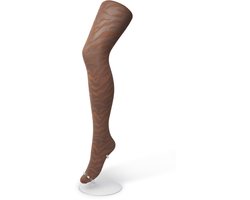 Bonnie Doon Dames Panty met Zebra Print 100 Denier maat S/M Bruin - Uitstekend Draagcomfort - Zebraprint - Dierenprint - Gladde Naden - Perfecte Pasvorm - Sudan Brown - BP211902.367