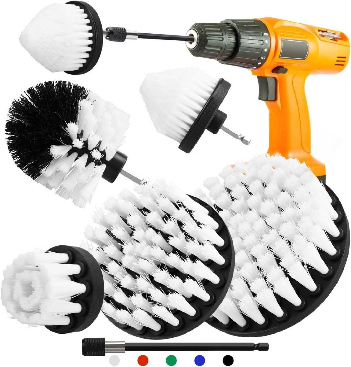 6-Delige Boorborstel Set voor Schoonmaken Badkamer, Douche en Tegels
