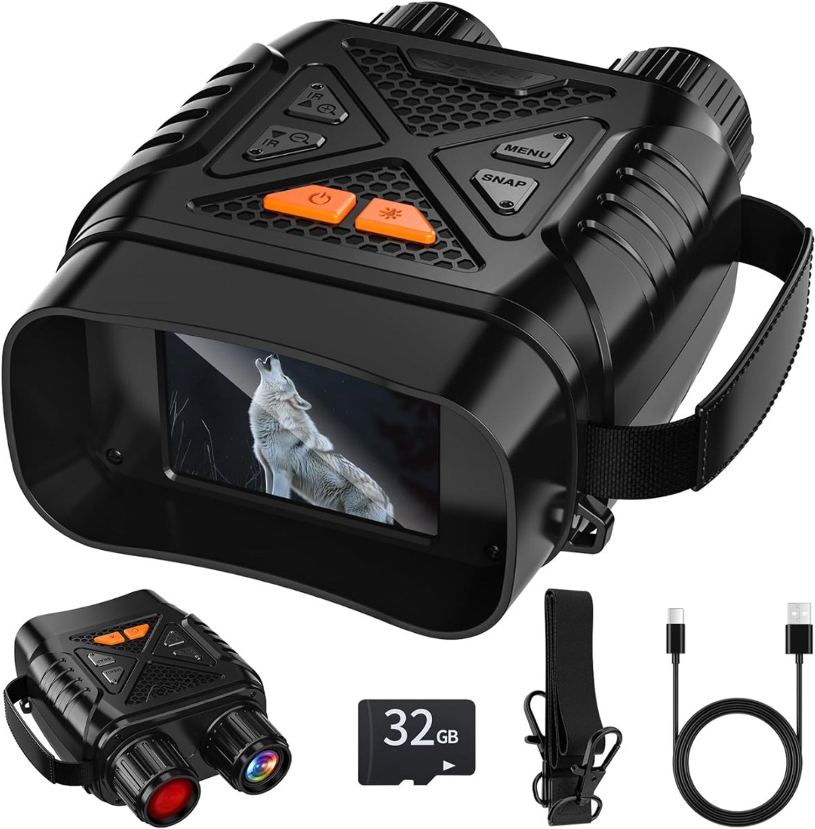 RVV® Nachtkijker - Nachtzichtkijker - Infraroodkijker - 10-voudige Zoom - 32 GB Geheugenkaart - Zwart 17cm x 13cm x 76cm