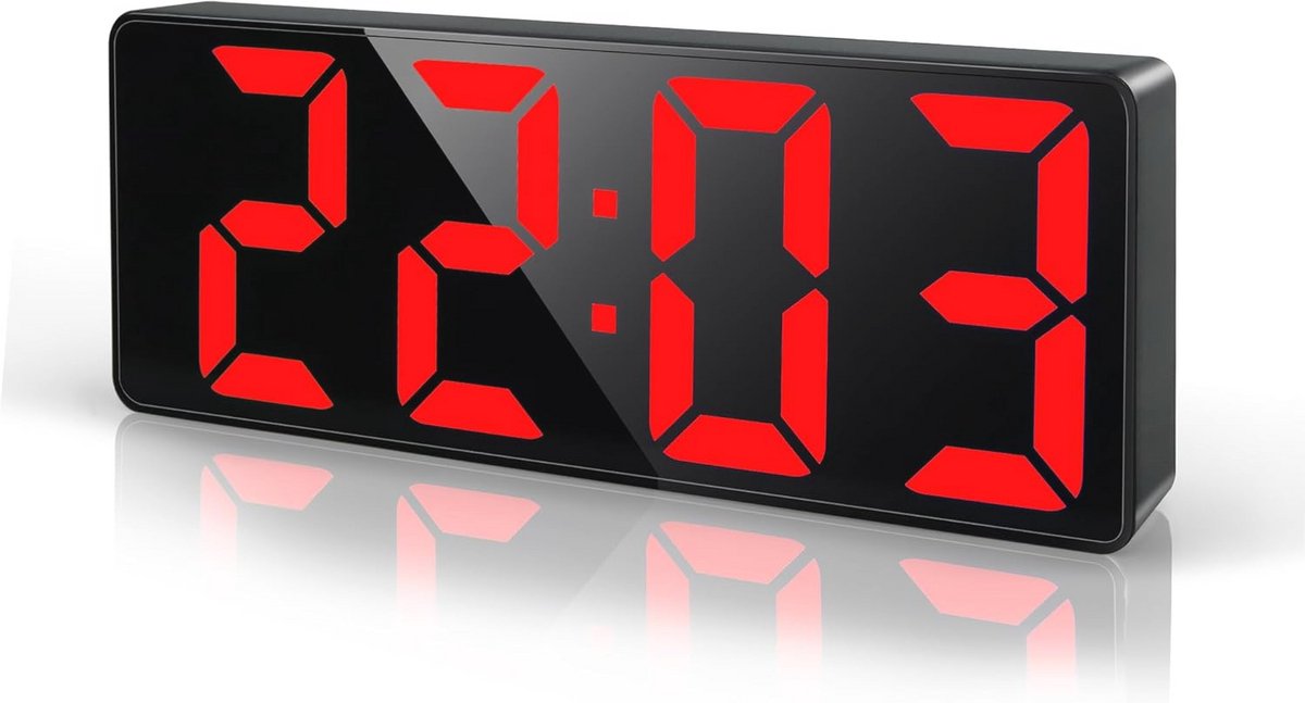 Digitale LED Wekker met Groot Display, Sluimerfunctie en Instelbare Helderheid voor Zware Slapers