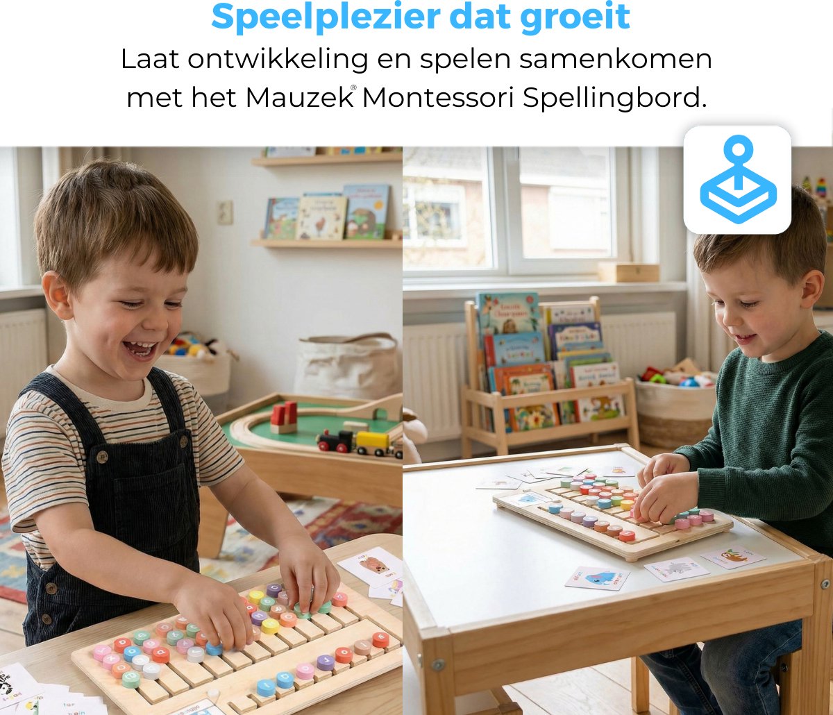 Mauzek® Spellingbord - Montessori speelgoed - Leren lezen - Houten speelgoed - Letters leren - Alfabet leren - Spellen - Educatief speelgoed - Sensorisch - Peuter speelgoed - Kleuter - Jongens - Meisjes - 3 jaar - 4 jaar - 5 jaar - 6 jaar - 7 jaar — afbeelding 7