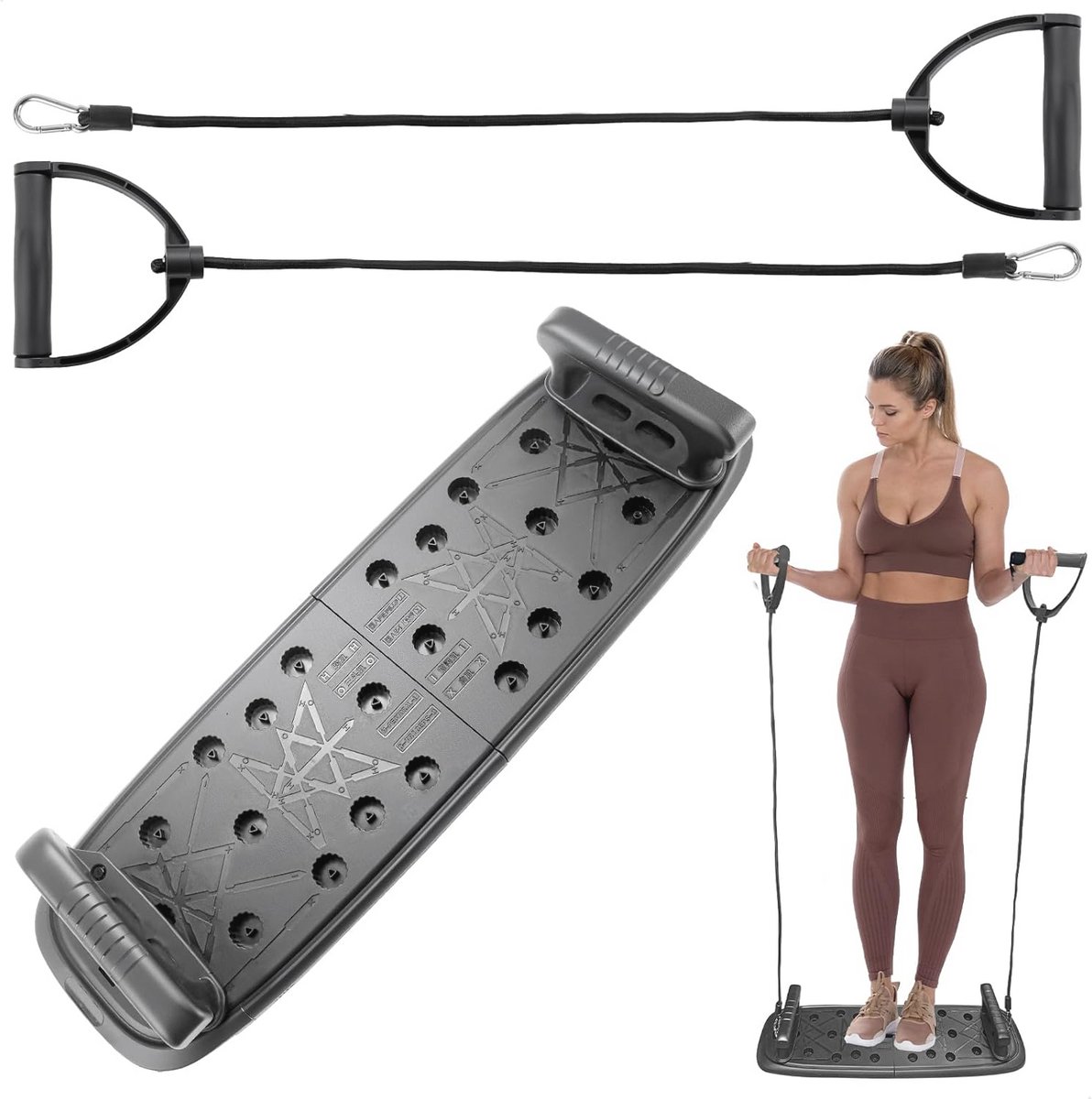 Vouwbare Push Up Board met Spiertraining en Tension Rope voor Thuis Fitness