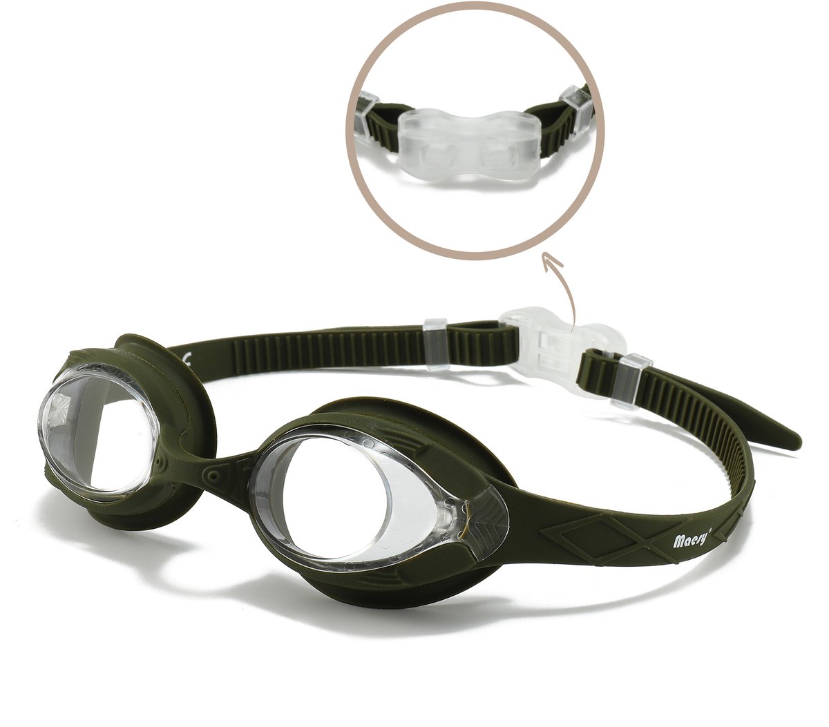 Maesy Kinder Zwembril Sammy - 3 t/m 6 Jaar - UV-Bescherming - Anti Condens - Duikbril voor Kinderen - Groen