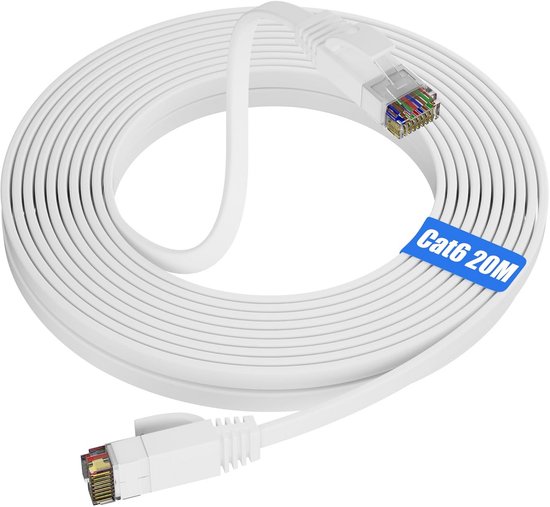 Yauhody Cat 6 Ethernet Cable 2m 12stuks, Netwerkkabel Plat Hoge Snelheid RJ45 Patch Cable LAN Gigabit Cat6 Internet Kabel for Gaming, Router, Modem, PC, TV, Switch (Zwart