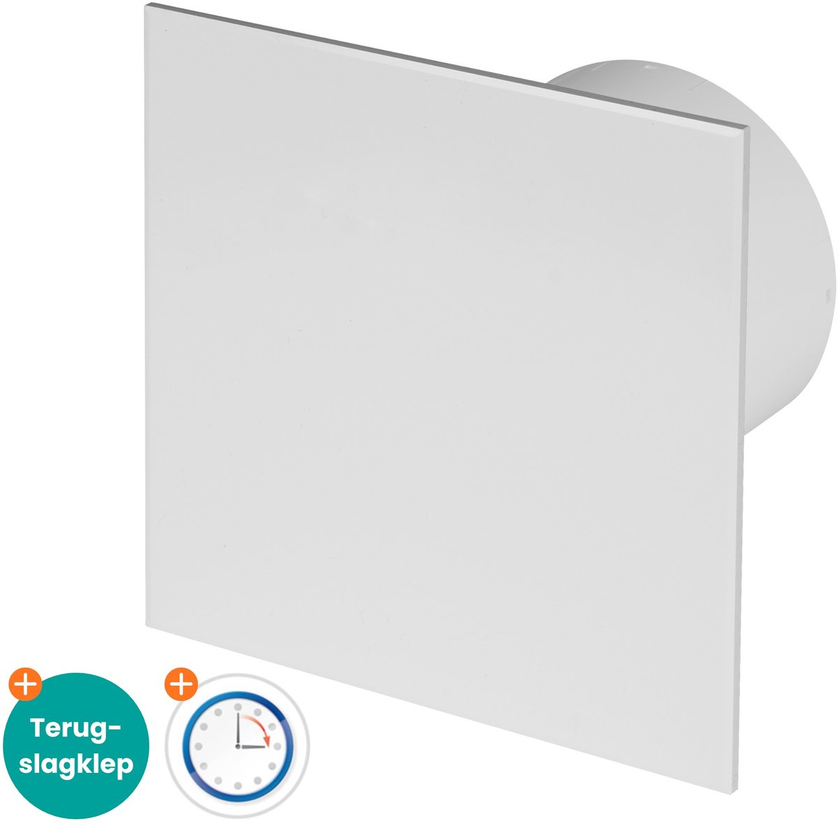 Awenta Silent badkamerventilator 100 mm – Timer – Terugslagklep – 75 m³/h – Mat wit