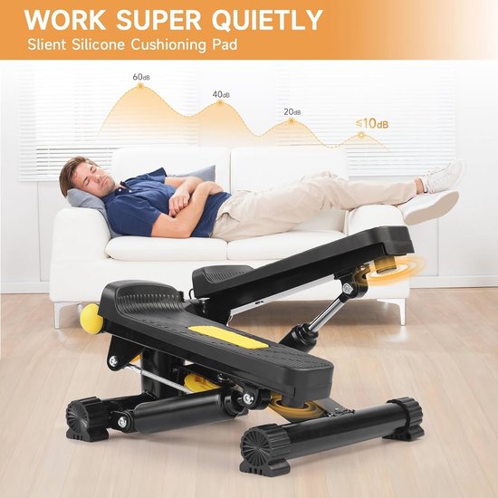 ST1 Mini-stepper Voor Thuis – 2-in-1 Met Power Ropes, Stil & Instelbare Weerstand (Max 100kg)