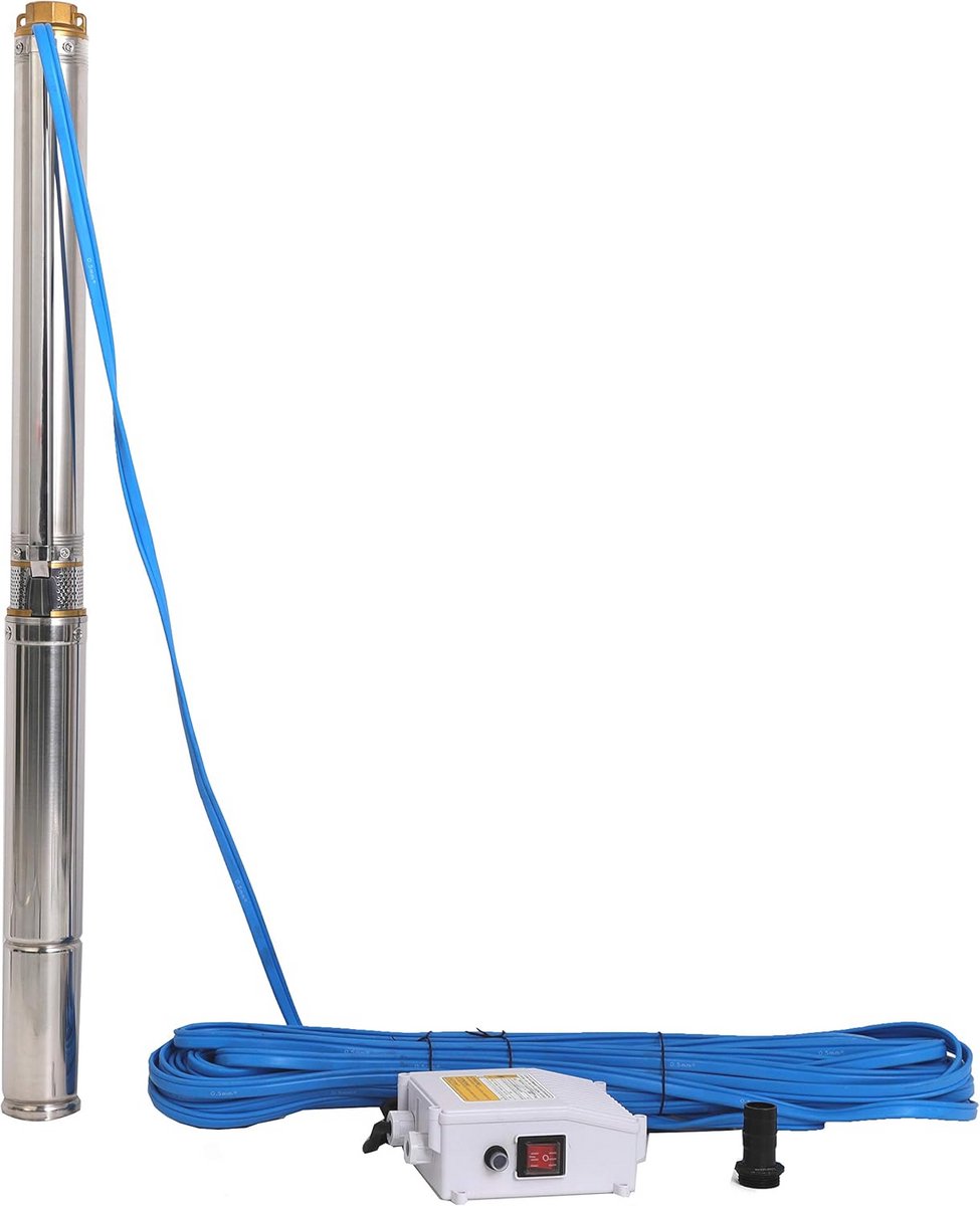 Diepe Putpomp RVS, Dompelpomp, 2.5 Inch, 370 W, 2800 L/H voor Tuin en Irrigatie