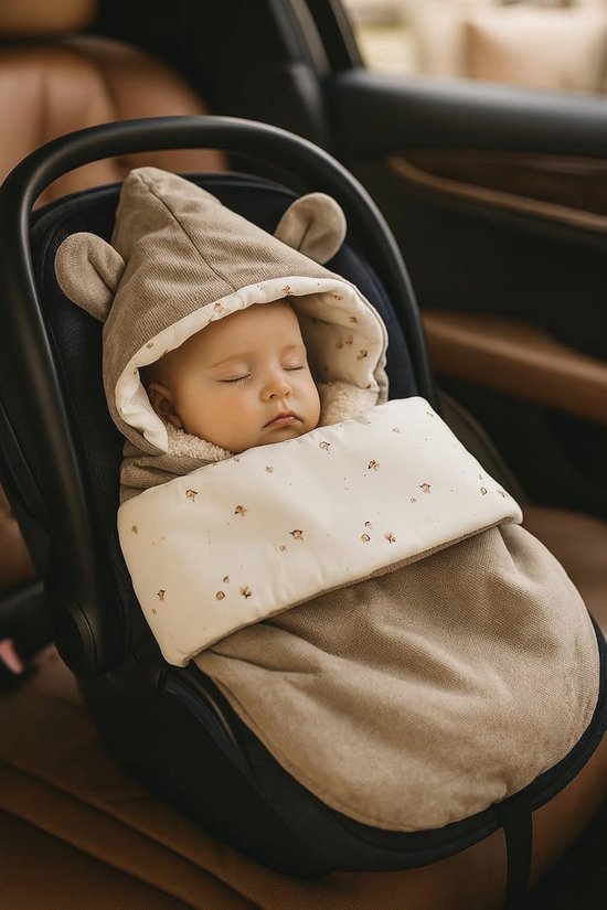 Wintervoetenzak voor Kinderwagen en Autostoel - Warm en Comfortabel voor Baby's - Universeel Met 3- en 5-punts Gordelsysteem — afbeelding 5