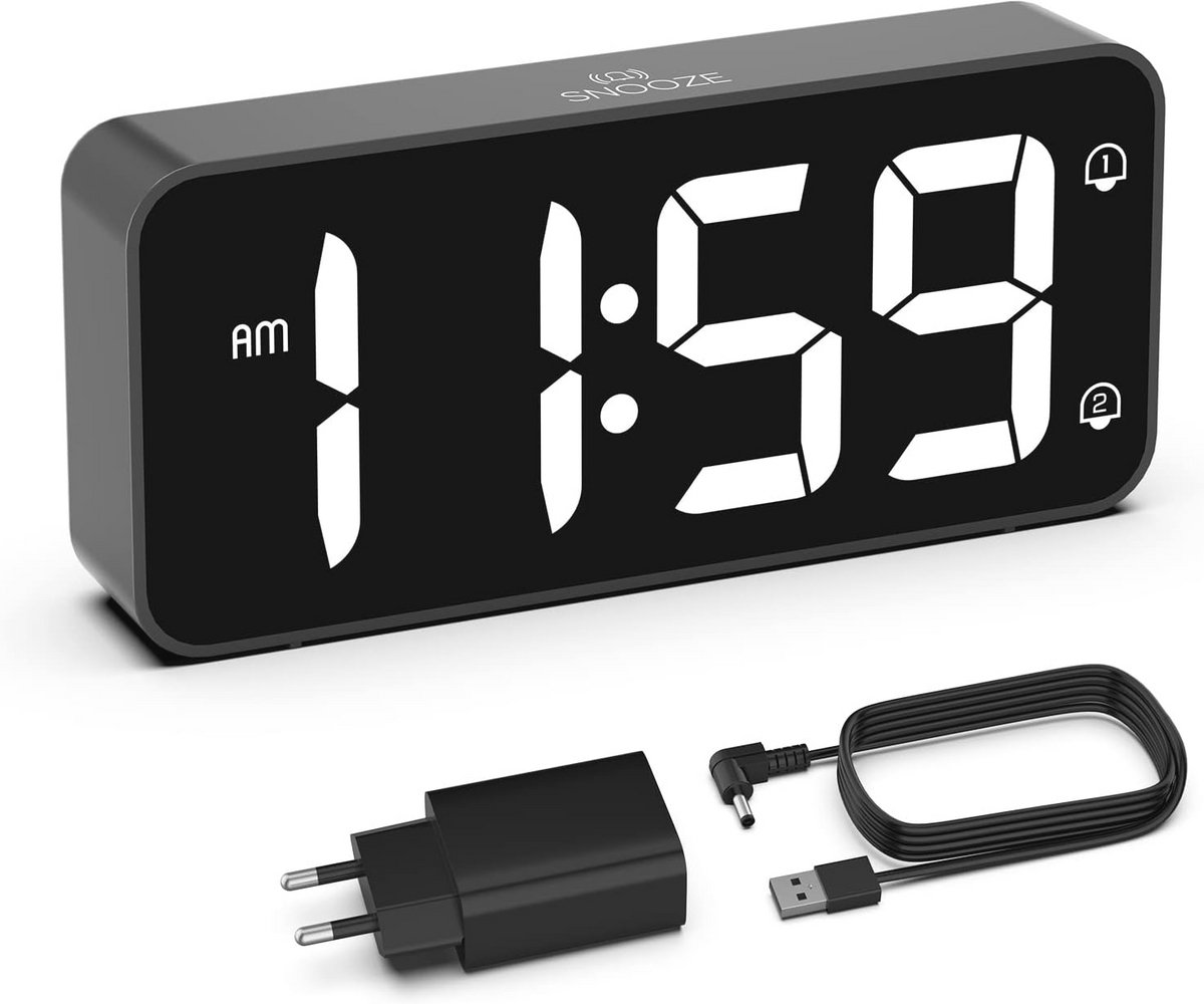 Digitale Wekker met USB Oplaadpoort en Instelbare Helderheid