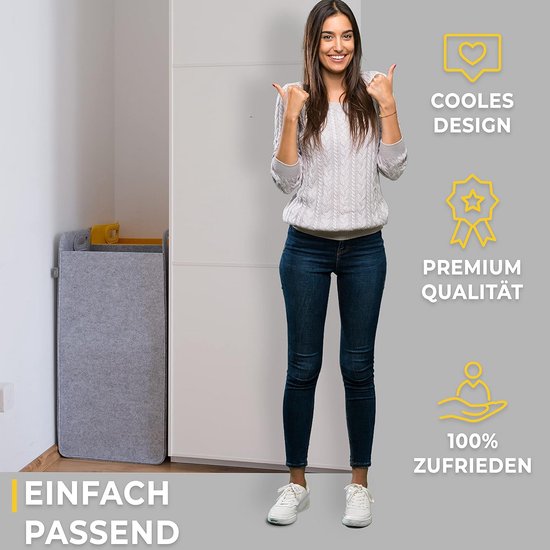 Grote Wasmand van Vilt | Opvouwbare Wasmand - 80 Liter | Stijlvol en Ruimtebesparend — afbeelding 3