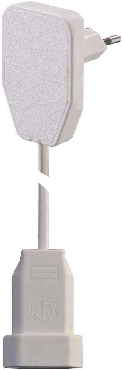 Verlengbare Platte Stekker met Euro-koppeling - 3 Meter Wit