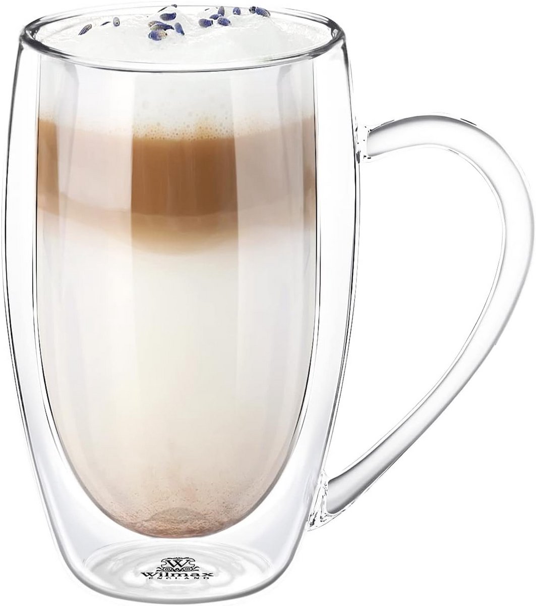 Dubbelwandige Glazen Mok 400ml - Hittebestendig voor Koffie, Cappuccino en Thee