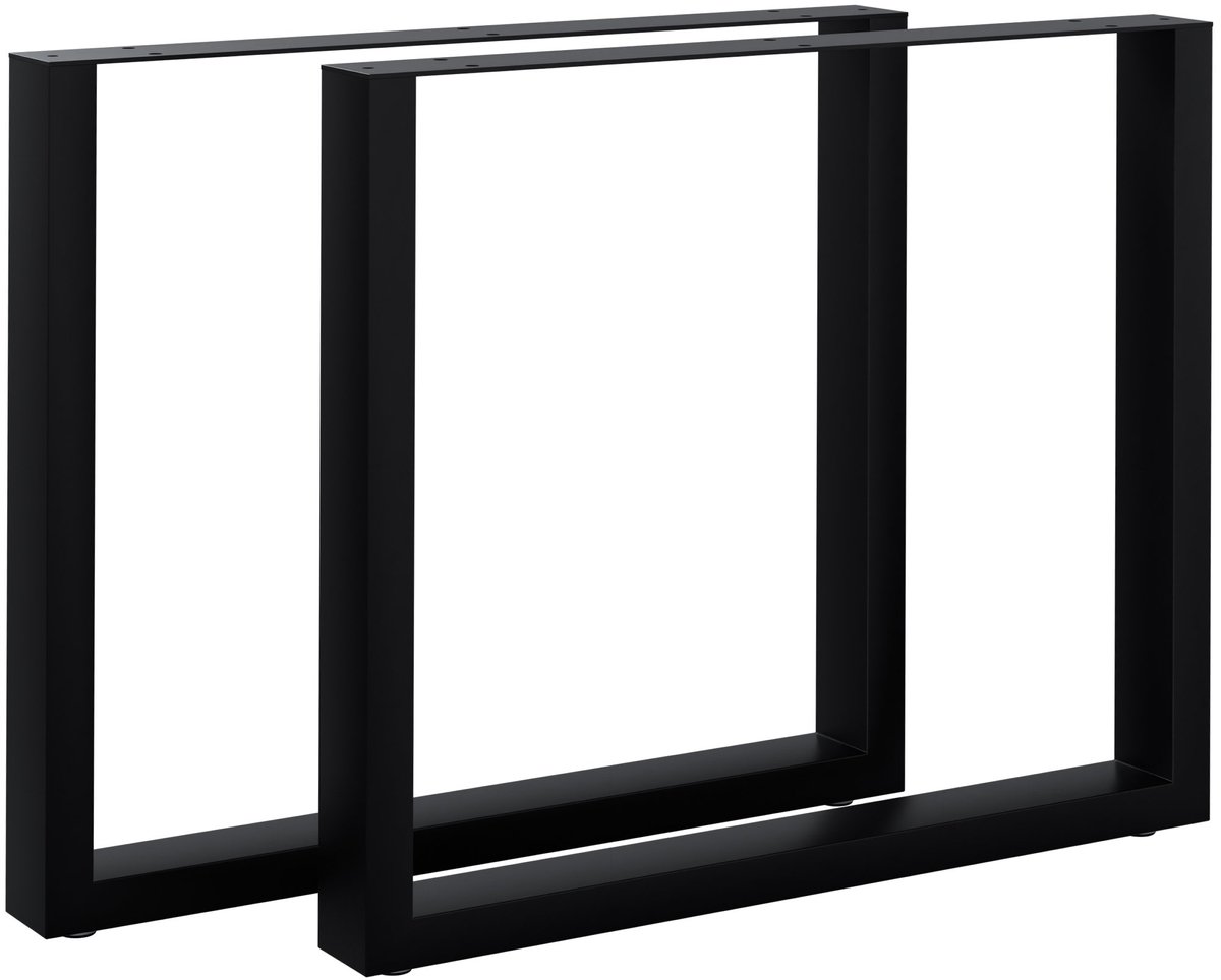 CLP Tafelpoten - metaal - zwart - Ilkan - meubelpoten voor DIY eettafel - gepoedercoat en belastbaar tot 400 kg - zwart