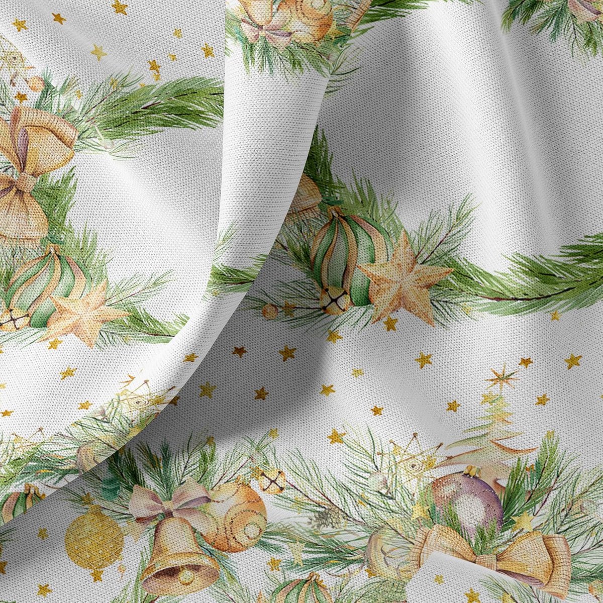 Kerst Tafelkleed Rechthoekig Katoenmix Gemaakt in Italië