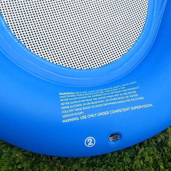 Opblaasbare Waterhangmat met Net voor Zwembad en Strand - Relax Luchtbed Blauw 170x80 cm — afbeelding 4