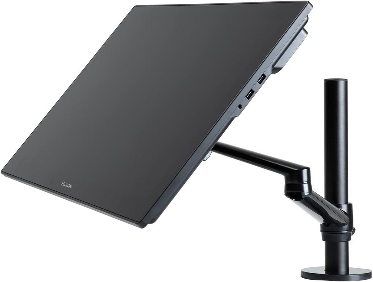 Huion Single Monitor Arm, Height Adjustable Monitor Arm Bracket, Ergonomic Tilt Swivel Rotation Monitor Bracket, Vesa 75mm to 100mm, for 22-32" LCD Led Screens, PC Monitor and Graphic Tablet