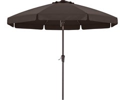 ABCCANOPY Terrasparasol 2,7 m - outdoor tafelparaplu met drukknop kantelen en zwengel, 8 ribben paraplu voor terras, zwembad, tuindek (bruin)