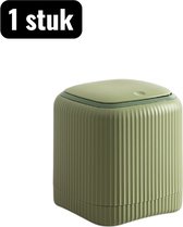 1 stuk - Prullenbak - Mini Prullenbak - Prullenbak met deksel - Desktop Prullenbak - Dubbele Opbergbak met Versterkte PP Constructie - Compacte Bureau Afvalbak - Groen