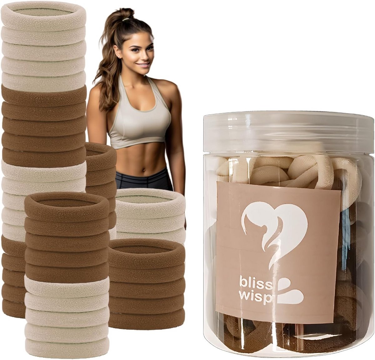 50 Stuks Elastische Haarelastiekjes Set - Multikleurig & Zacht voor Alle Haartypes