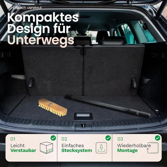 Set van 2 Houten Vloerwissers met Kunststof Borstels en Uitschuifbare Steel van Merkloos	 — afbeelding 5