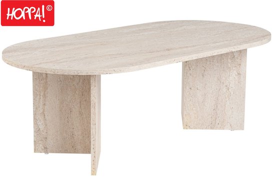 Hoppa! Table basse - Table à café - Travertin - 108 x 50 x 42 cm (L x P x H)