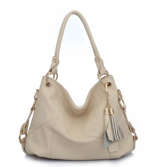 Sac à main pour femme, sac à bandoulière, cabas avec glands, grand cabas avec glands, blanc