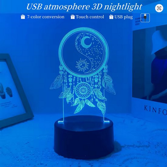 Dromenvanger nachtlampje USB oplaadbaar — afbeelding 4
