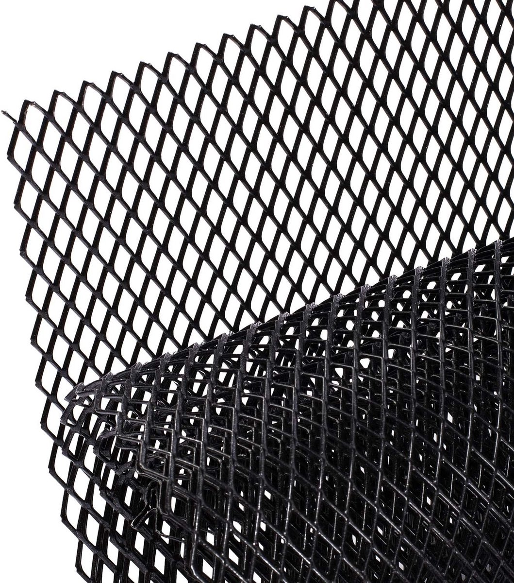 Universeel Aluminium Radiatorrooster Zwart Racing Grid 100x33cm, Ruitvormig