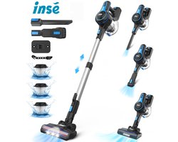 VacniQ Steelstofzuiger Draadloos - Gebruikt voor dierenhaar, tapijten, auto's -Stofzuiger Draadloos- Blauw -6 in 1- 65 dB - Batterijduur tot 55 minuten- Autonomie - 35kPa