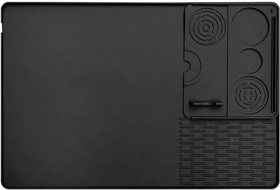 IYYI Siliconen mat voor koffiezetapparaten, antislip 2-in-1 droogmat en hittebestendige werkbladbescherming voor koffiezetapparaten, afdruiprek ( grijs