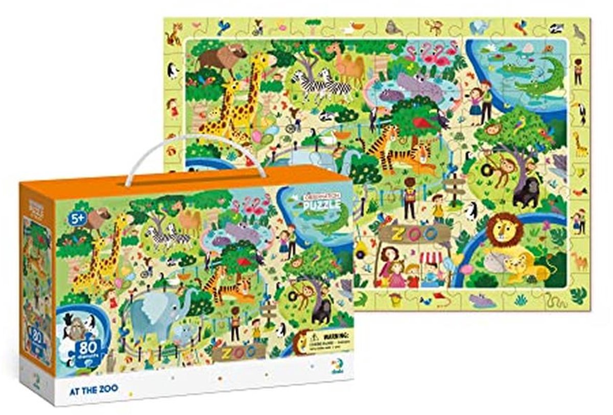 Educatieve Dierentuin Puzzel 80 Stukken voor Kinderen vanaf 5 Jaar