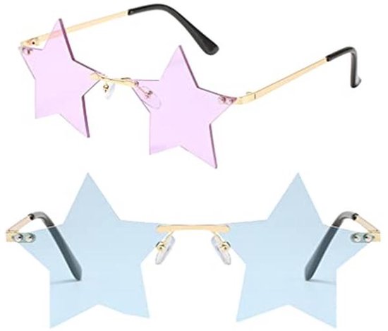 2 Pairs Five-Pointed Star Frameless Sunglasses for Parties — afbeelding 2