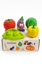 VeggiZoo Hondenspeelgoed Set/dog toys – 5 x Natuurlijk Latex – Piepend Groente Kwintet (Paprika, Tomaat, Erwt, Kool ,Aubergine) – Latex – Piepend Speelgoed –Voor kleine en middelgrote honden Ook geschikt voor grote honden bij begeleid