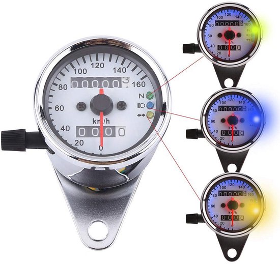 Universele Motorsnelheidsmeter met Dubbel Digitaal Display - km/u - Zilver van universele — afbeelding 4