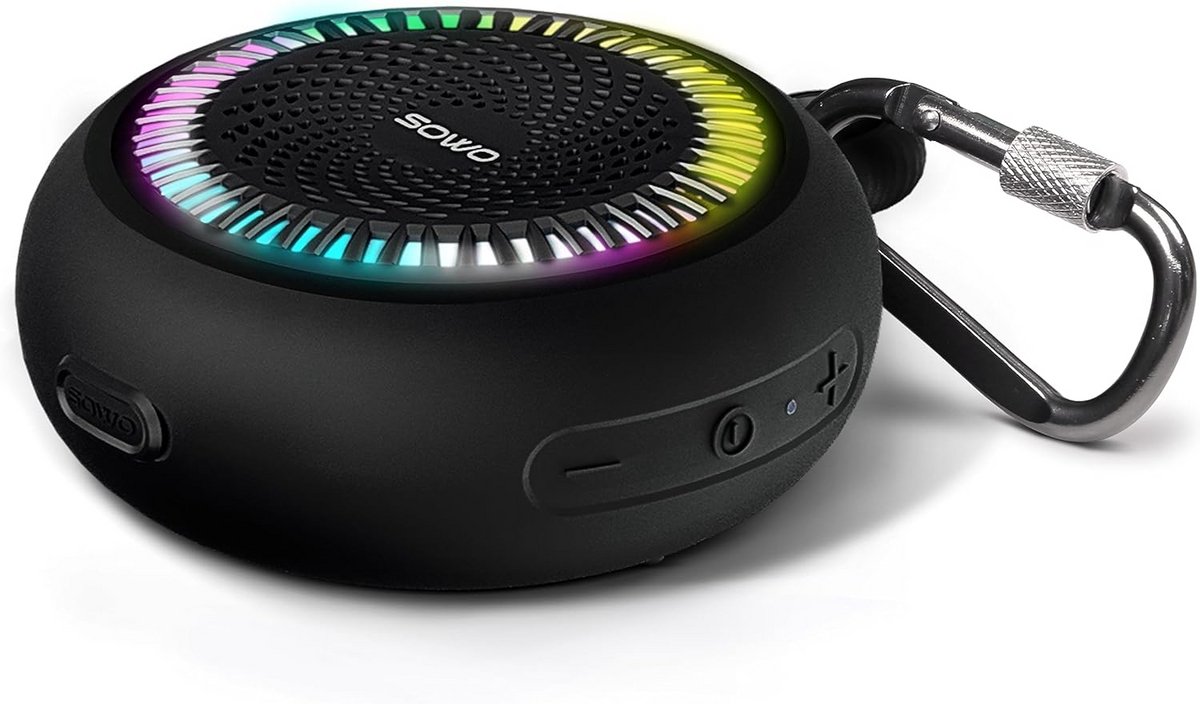 Waterdichte Draadloze Bluetooth Speaker met Clip en Kleurrijke LED Verlichting