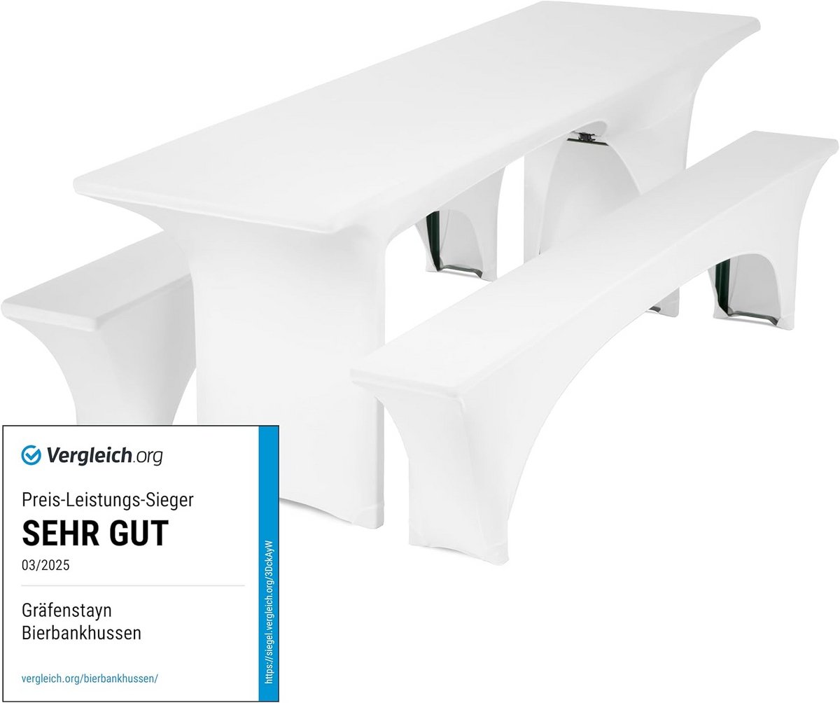 Set van 3 Stretch Biertafelhoezen voor Feest en Evenement - Inclusief Bankhoezen