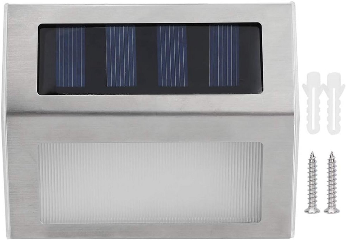 Solar LED Buitenlamp voor Trappen, Schutting en Tuin - Waterdichte Wandverlichting