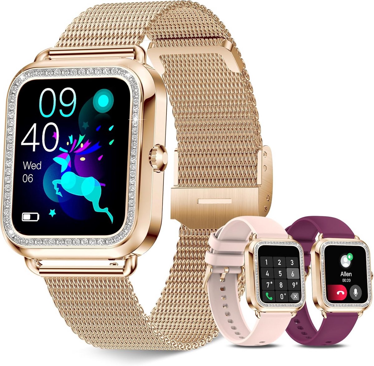 Dames Smartwatch met Bluetooth Oproepen, Fitness Tracker en Gezondheidsmonitoring