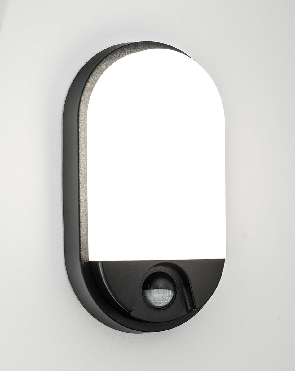 LED Wandlamp met Bewegingssensor Zwart 15W - 1350 Lumen - IP54 Binnen en Buiten