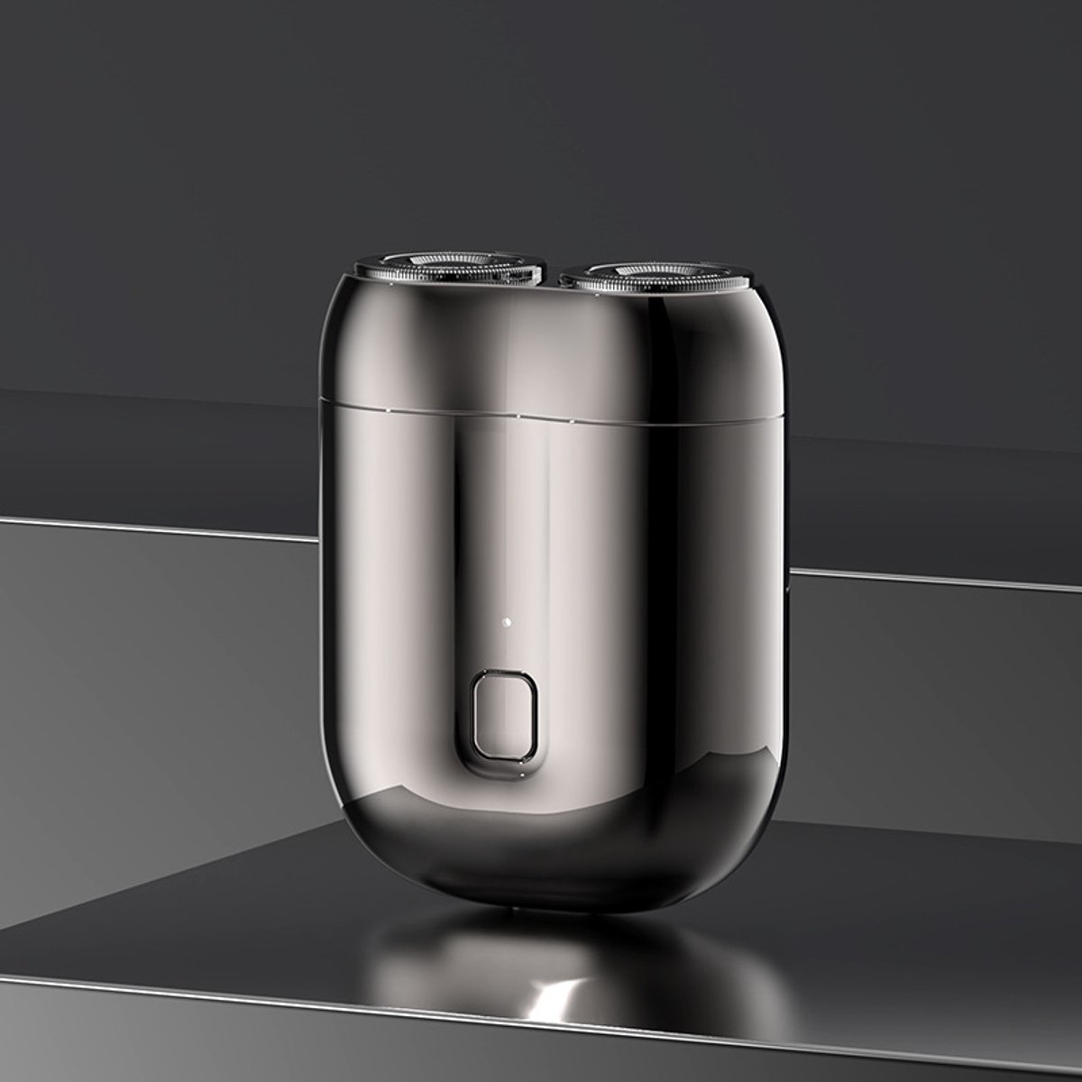Gloednieuw mini-elektrisch scheerapparaat, draagbaar magnetisch elektrisch scheerapparaat voor mannen, dubbele mesjes, ideaal voor reizen en thuisgebruik - gunmetal