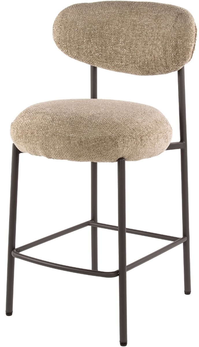 AnLi Style Barstoel Round zandkleur - set van 2 Bruin