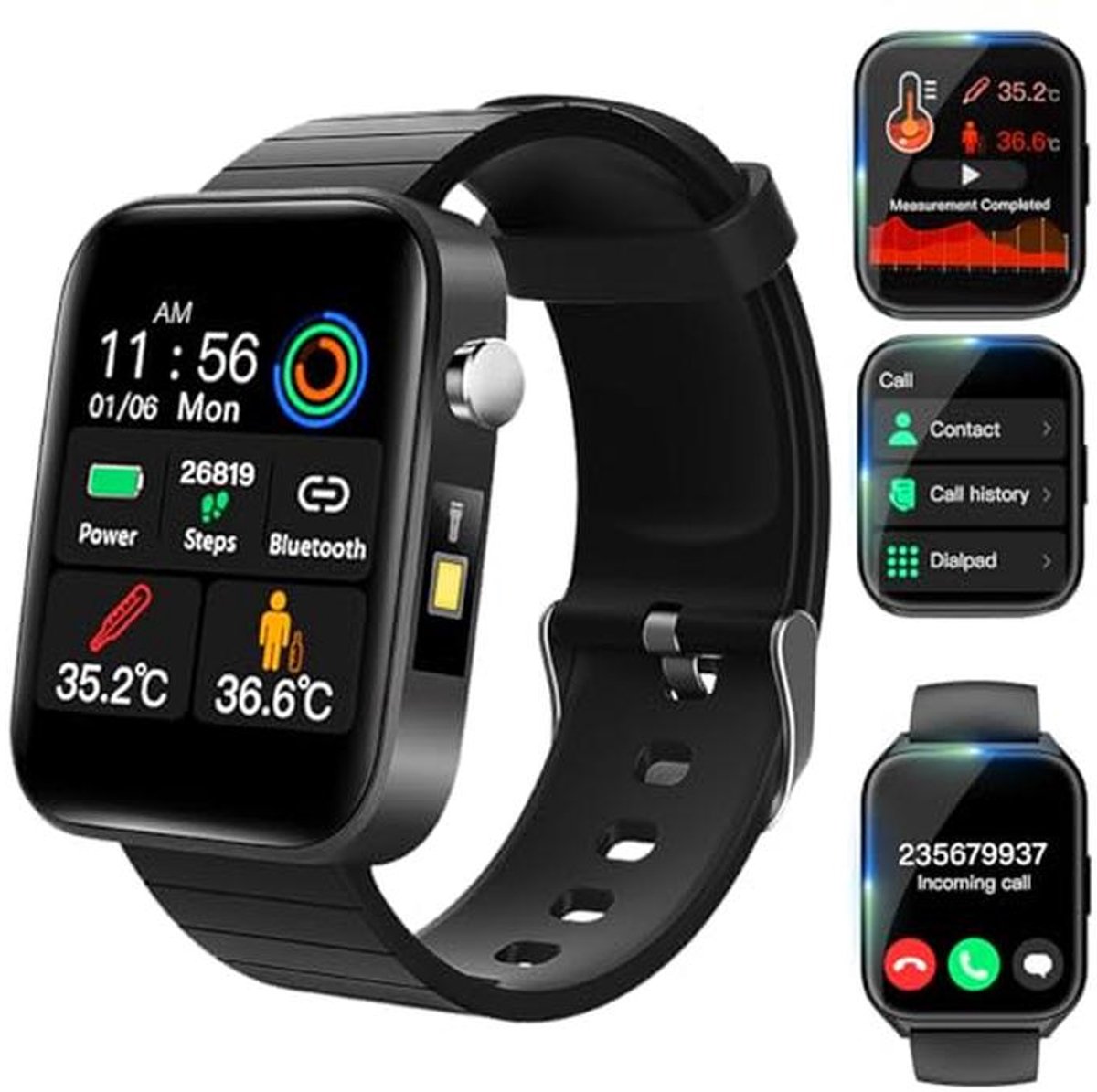 Smartwatch voor Dames en Heren - 1,95 Inch HD Touch Fitnesshorloge met Waterdichtheid, 24/7 Vitale Weergave en 18 Sportmodi