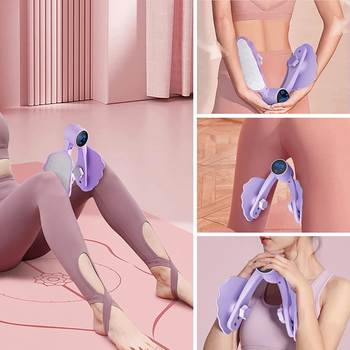 Bilspiertrainer Beentrainer voor Bekkenbodemspieren Paars - afbeelding 3