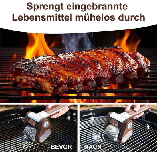 Elektrische grillreiniger met LED-verlichting - geen voorverwarming nodig, vaatwasmachinebestendig, perfect voor buitenbarbecues. van Merkloos — afbeelding 5