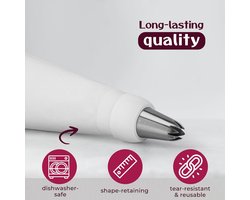 Famanu – Grote professionele spuitzak, herbruikbaar en geschikt voor alle spuitmondjes