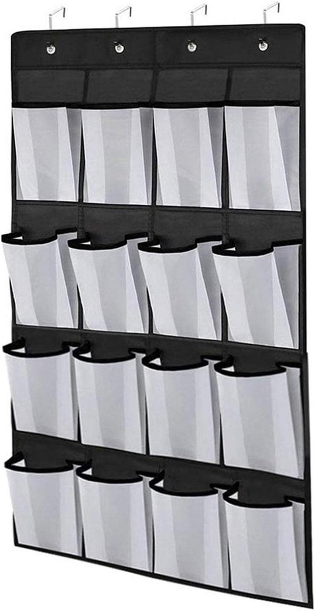 Deur Schoenenorganizer met 16 Vakken en 4 Haken voor Kast - Hangen Organizer