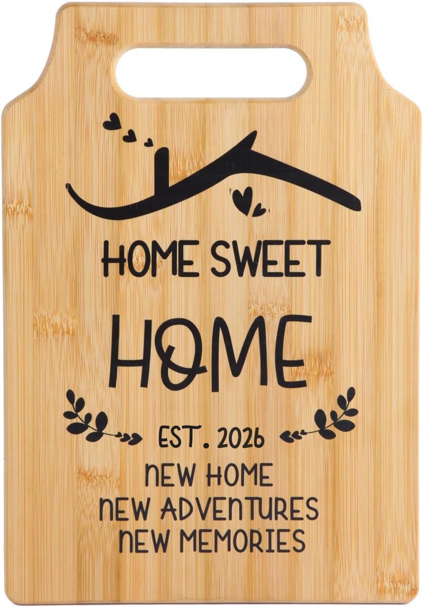 Decoratief Bamboe Snijplank - Perfect Cadeau voor Nieuwe Woning of Housewarming