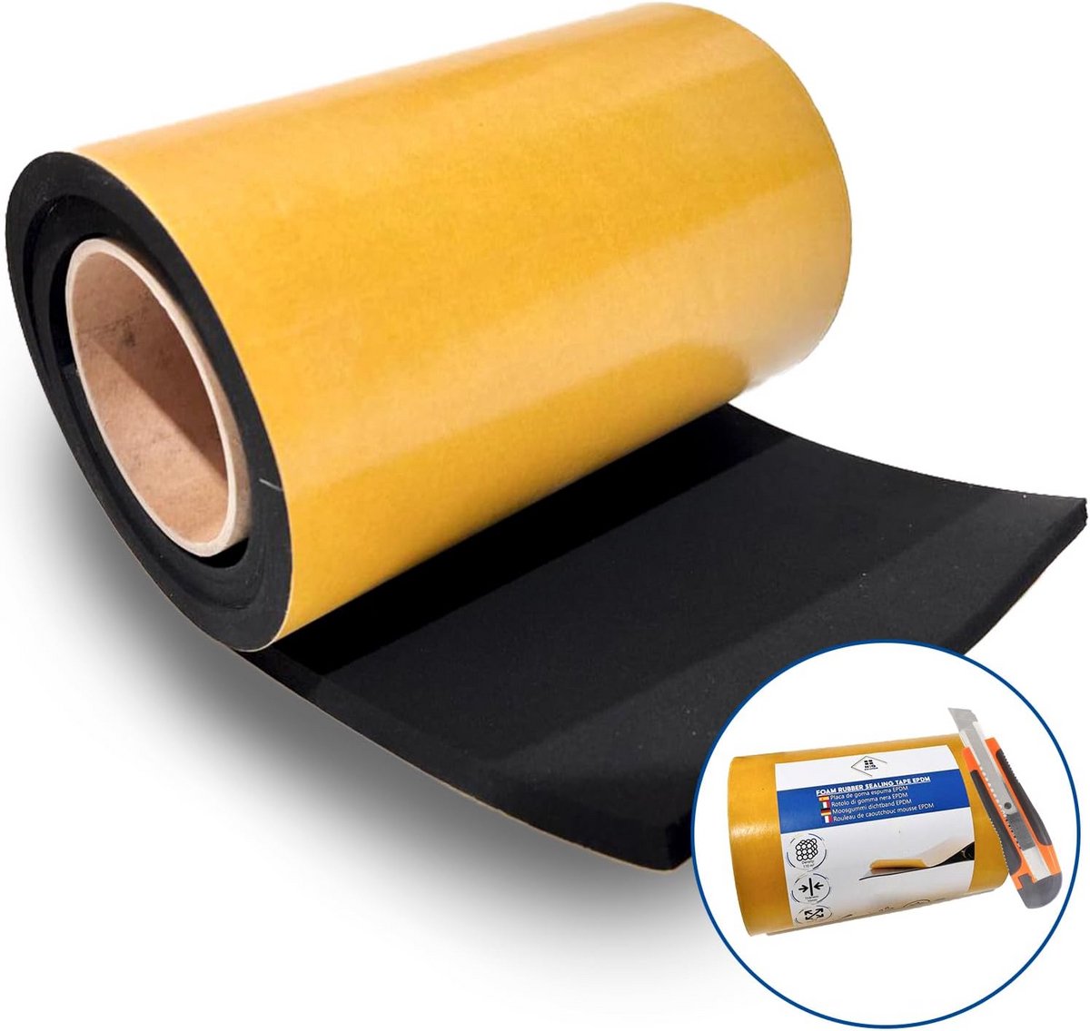 Zelfklevende Isolatiestrip Schuimrubber met Gesloten Cellen 10cm x 1m x 10mm voor Isolatie en Demping