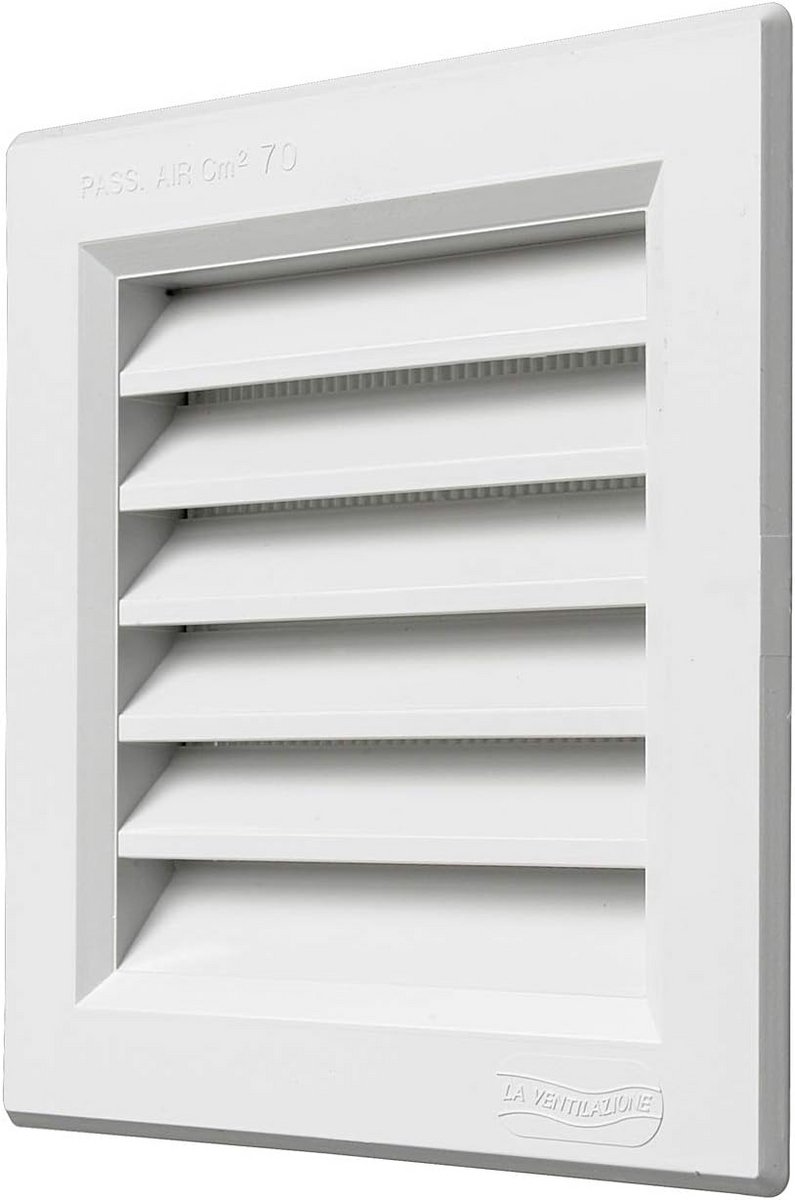 Inbouw Ventilatie Rooster Wit 140x140 cm met Hor tegen Insecten