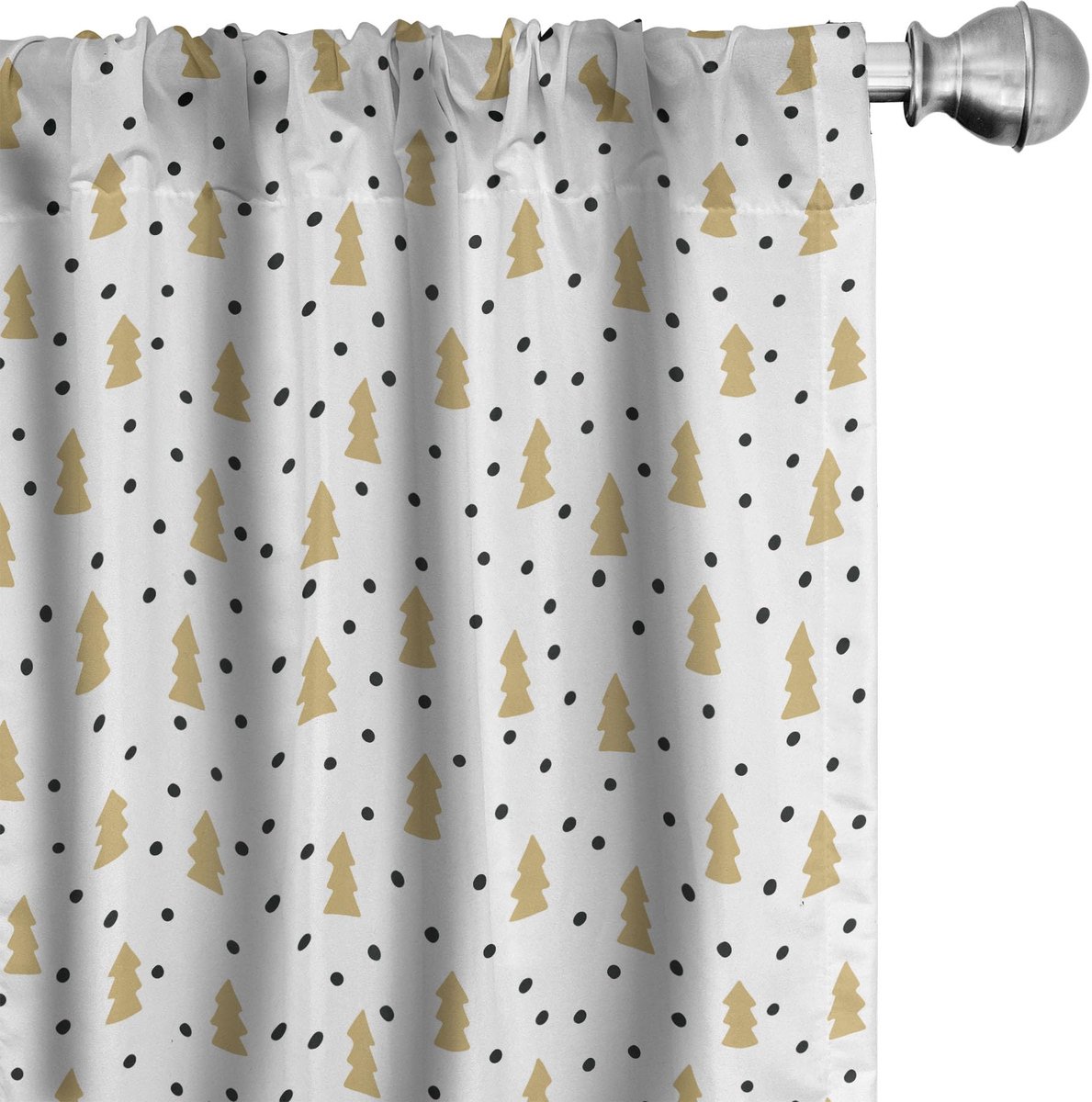 ABAKUHAUS 2-delige Raamgordijnen – Geometrische print – Microfaser 75x225 cm Zandbruin